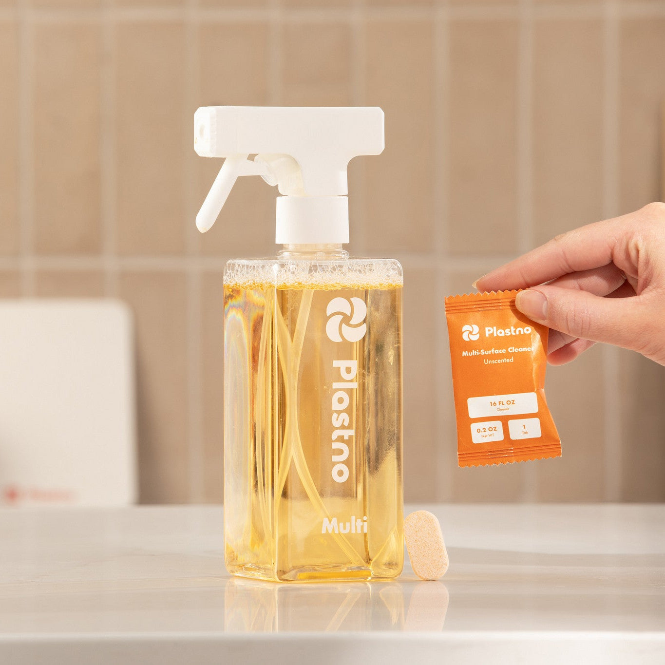 Plastno Reusable Cleaning Spray Bottle And Tablet